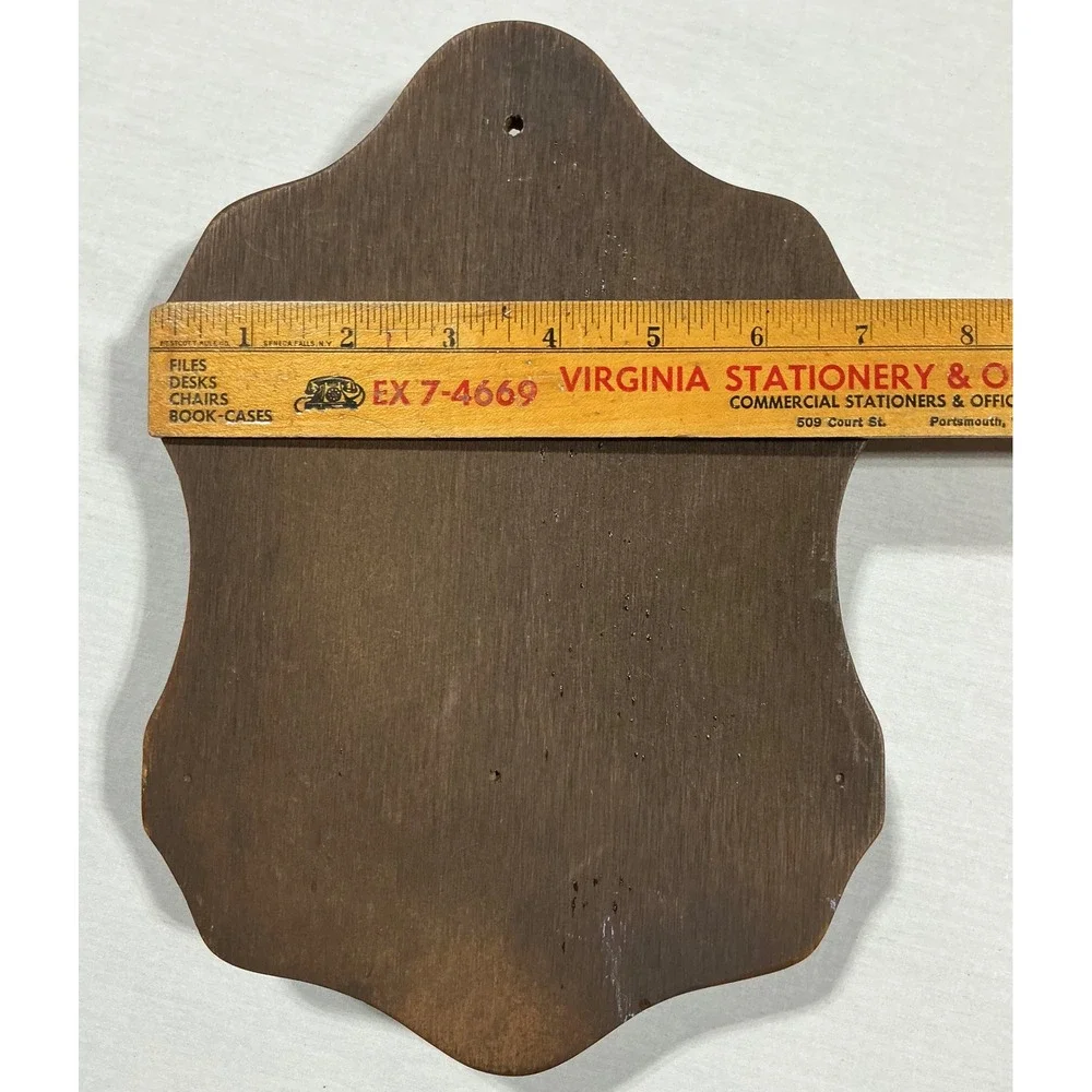 Vintage Wooden 12 Spoon Display Rack Wall Mount Collector Shelf Brown Wood